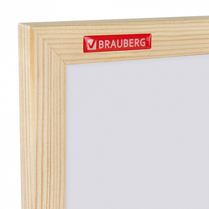 Доска магнитно-маркерная 60х90 см, деревянная рамка, BRAUBERG "Wood", 238796