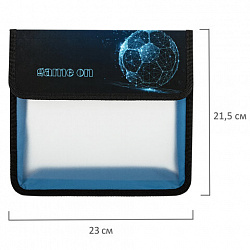 Папка для тетрадей ЮНЛАНДИЯ А5, пластик, 2 отделения, клапан на липучке, "Digital Ball", 271491