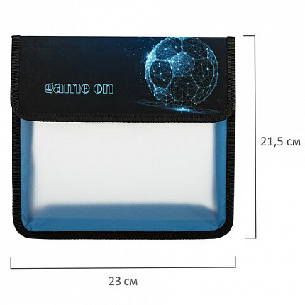 Папка для тетрадей ЮНЛАНДИЯ А5, пластик, 2 отделения, клапан на липучке, "Digital Ball", 271491