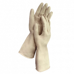Перчатки МНОГОРАЗОВЫЕ латексные LAIMA "ULTRA" СВЕРХПРОЧНЫЕ, бежевые, размер L (большой), вес 96 г, 700548
