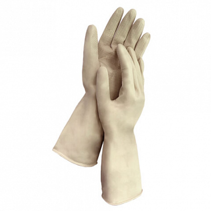 Перчатки МНОГОРАЗОВЫЕ латексные LAIMA "ULTRA" СВЕРХПРОЧНЫЕ, бежевые, размер L (большой), вес 96 г, 700548
