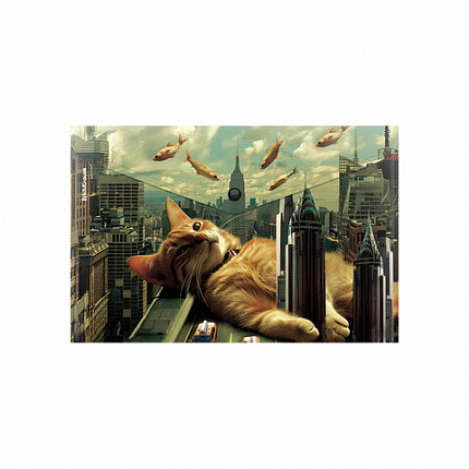 Папка-конверт с кнопкой ERICH KRAUSE "Big City Cats", A4, до 120 листов, непрозрачная, ассорти, 0,16 мм, 63511