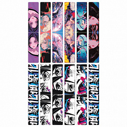 Закладки для книг МАГНИТНЫЕ, "АНИМЕ", комплект 12 штук, 60x20 мм, FUNSTER (ФАНСТЕР), 116655