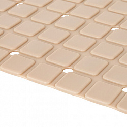 Коврик для ванны противоскользящий 71х40 см, "Пиксели", бежевый, ПВХ, присоски, PRIMILA (ПРИМИЛА), 700383