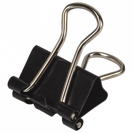 Зажимы для бумаг BRAUBERG, КОМПЛЕКТ 12 шт., 15 мм, на 45 листов, черные, картонная коробка, 223969