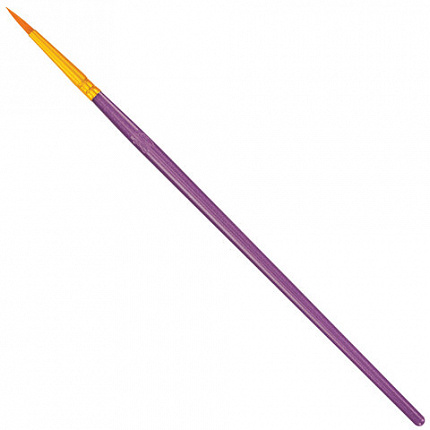 Кисти набор 10 шт., синтетика, фиолетовые, № 2/0-8 (Круглые; Овальные; Плоские; Лайнеры), WBZ, 201086