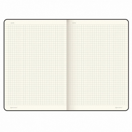 Блокнот БОЛЬШОЙ ФОРМАТ (180х250 мм) B5, BRAUBERG "Office", под кожу 80 л., клетка, черный, 113309