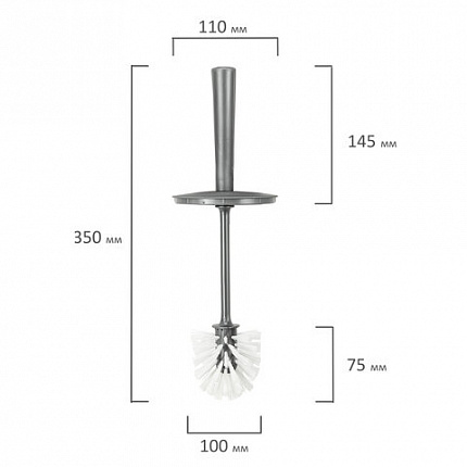 Ершик для унитаза с подставкой (высокий стан), закрытый, "Стар", серебристый, IDEA, М 5017