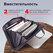 Папка-портфель пластиковая BRAUBERG А4+ (375х305х60 мм), 4 отделения, 2 кармана, серая, 228685
