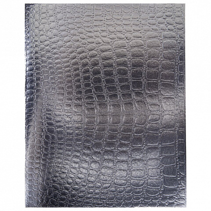 Тетрадь бумвинил А5 48л. скоба, офсет №1, клетка, с полями, СЕРЕБРО Metallic CROCO, H, 48Т5бвВ1