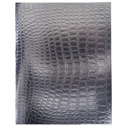 Тетрадь бумвинил А5 96 л., скоба, офсет №1, клетка, с полями, HATBER, СЕРЕБРО, "Metallic", тиснение CROCO, 072799, 96Т5бвВ1