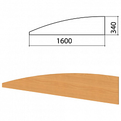 Экран-перегородка "Монолит", 1600х16х340 мм, цвет бук (КОМПЛЕКТ С ФУРНИТУРОЙ)