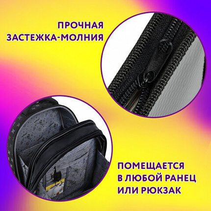 Папка для тетрадей ЮНЛАНДИЯ А4, 1 отделение, картон/пластик, конгрев, на молнии, "Duck tales", 272134