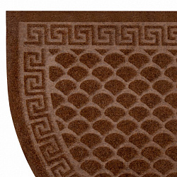 Коврик придверный 60х90 см, ВЕНГЕ, грязезащитный, 430 г/м2, ПОЛУКРУГ, фактурный ЧЕШУЙКИ, ЛЮБАША, 701053