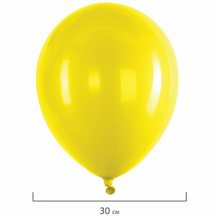 Шары воздушные 30 см, 100 штук, "ЯРКИЕ ЦВЕТА", ассорти, BRAUBERG KIDS, 591872