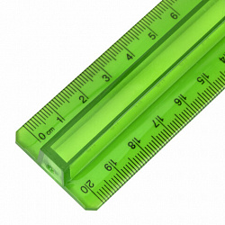 Линейка пластиковая 20 см, BRAUBERG, с держателем, прозрачная, неоновая, ассорти, 210834
