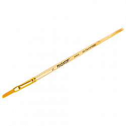 Кисть ПИФАГОР, СИНТЕТИКА, плоская, № 5, деревянная лакированная ручка, 200858