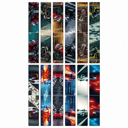 Закладки для книг МАГНИТНЫЕ, "BOYS", набор 12 штук, 60x20 мм, FUNSTER, 116656