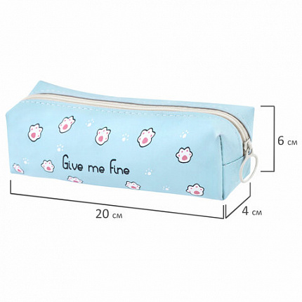 Пенал мягкий ПИФАГОР, 1 отделение, ПВХ, ассорти "Pawesome", 20х6х4 см, 273822