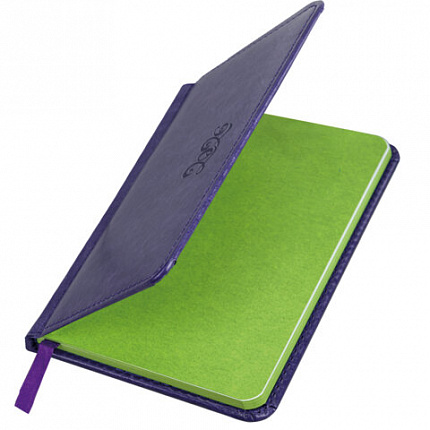 Еженедельник датированный 2026, МАЛЫЙ ФОРМАТ 95х155 мм, А6, BRAUBERG "Rainbow", под кожу, сиреневый, 117191