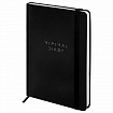 Ежедневник недатированный с резинкой А5 145х203 мм, BRAUBERG, твердый, 128 л., "Minimal", черный, 116284