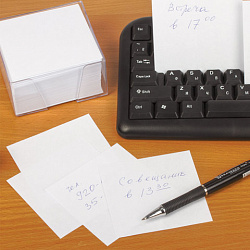 Блок для записей в боксе, 9х9х5 см, плотность 80 г/м2, белизна 95-98%, ОФИСМАГ, 127797