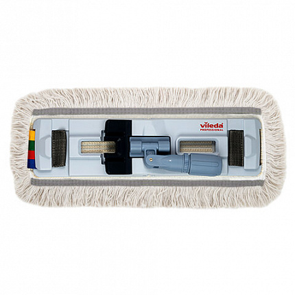 Насадка МОП плоская 40 см, VILEDA PROFESSIONAL "КонтрактПлюс Комби", уши (ТИП УВ) хлопок / полиэстер, бежевый, 167310
