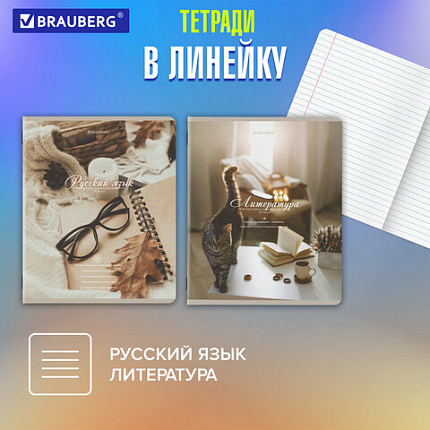 Тетради предметные, КОМПЛЕКТ 12 ПРЕДМЕТОВ, 48 л., SoftTouch, BRAUBERG, "ESTHETICS", 404833