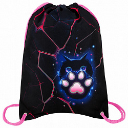 Мешок для обуви BRAUBERG PREMIUM, карман, подкладка, светоотражайка, 43х33 см, "Pink lava", 273441