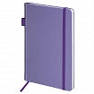 Блокнот А5 135x212 мм BRAUBERG "Edge", под кожу, резинка, держатель, 80 л., клетка, сиреневый, 117150