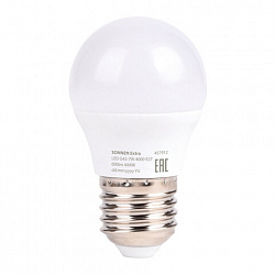 Лампа светодиодная SONNEN EXTRA, 7 (60) Вт, E27, шар, нейтральный белый, 30000 ч, LED G45-7W-4000-Е27, 457912