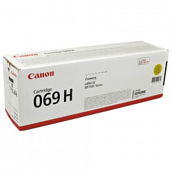 Картридж лазерный CANON (069HY) i-SENSYS LBP673Cdw/MF752Cdw/MF754Cdw, желтый, ресурс 5500 стр., ОРИГИНАЛЬНЫЙ, 5095C002