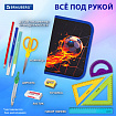 Пенал BRAUBERG, 1 отделение, 2 откидные планки, полиэстер, 21х14 см, "Burning ball", 273529