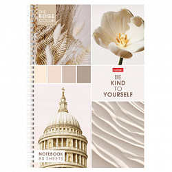 Тетрадь А4 80 л., HATBER, гребень, клетка, обложка картон, "Калейдоскоп Моментов" (микс в спайке), 083174, 80Т4В1гр