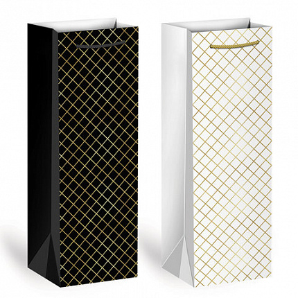 Пакет подарочный под бутылку (1штука) 13х9x36см (B) "Leather Bottle Bag", ассорти, ЗОЛОТАЯ СКАЗКА, 700802