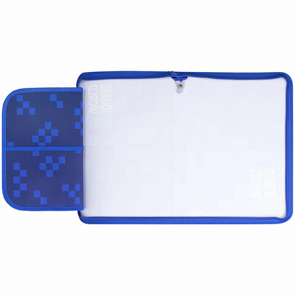 Папка для труда на молнии ЮНЛАНДИЯ А4, 1 отделение, откидная планка, органайзер, "Square world", 270987