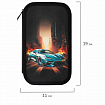 Пенал ЮНЛАНДИЯ, 3 отделения, картон с эффектом soft-touch, 19х11 см, "Fire car", 272267