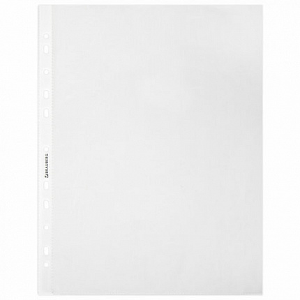 Папки-файлы перфорированные с антибликовой текстурой А4 BRAUBERG PIXEL, КОМПЛЕКТ 100 шт., 30 мкм, 271826