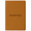 Обложка для паспорта, мягкий полиуретан, "PASSPORT", коричневая, STAFF, 238406