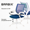 Кресло BRABIX "Fly MG-396W", с подлокотниками, пластик белый, сетка, темно-синее, 532399, MG-396W_532399
