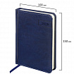Ежедневник датированный 2026, МАЛЫЙ ФОРМАТ 100х150 мм, А6, BRAUBERG "Imperial", под кожу, синий, 117255