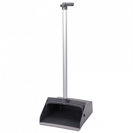 Совок для мусора КОМПЛЕКТ щетка + 2 рукоятки по 80 см, БОЛЬШОЙ улица / офис / дом, серый LAIMA PROFESSIONAL, 606663