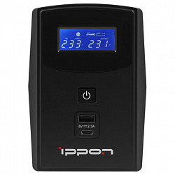 Источник бесперебойного питания IPPON Back Power Pro II Euro 650, 650 ВА (360 Вт), LCD, 2 х IEC C13, 1005511