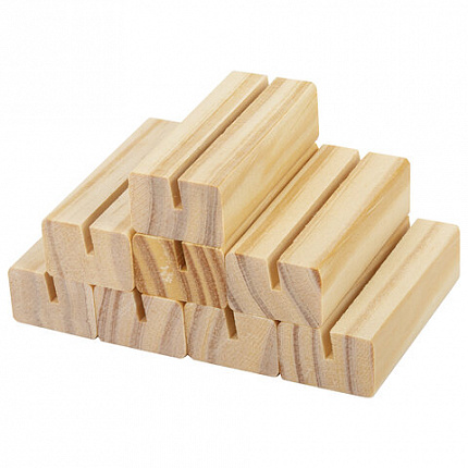 Ценникодержатель деревянный (ценники, реклама, фото) 7х3х2 см, КОМПЛЕКТ 8 шт., BRAUBERG, 291313