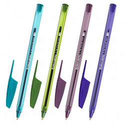 Ручка шариковая BRAUBERG X-30 COLOR MIX, СИНЯЯ, мягкое письмо, пишущий узел 1 мм, линия письма 0,5 мм, 144335