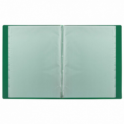 Папка 30 вкладышей BRAUBERG "Office", зеленая, 0,5 мм, 271326