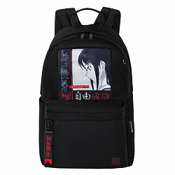 Рюкзак BRAUBERG FASHION CITY универсальный, карман-антивор, "Anime Girl", черный, 44х31х16 см, 272568