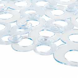 Коврик для ванны противоскользящий 69х35см, "Кольца", овальный, прозрачный, ПВХ, PRIMILA (ПРИМИЛА), 700372