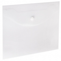 Папка-конверт с кнопкой МАЛОГО ФОРМАТА, А5, BRAUBERG "UNIVERSAL", прозрачная, 0,15 мм, 273065