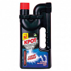 Средство для прочистки канализационных труб 1 кг, КРОТ "Торнадо", гель, 4000003